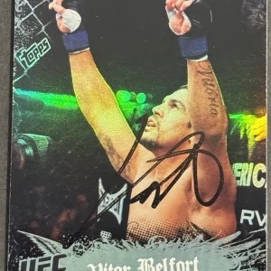 Vitor Belfort Signed 2010 Topps Main Event UFC Base Card BAS Beckett On Card