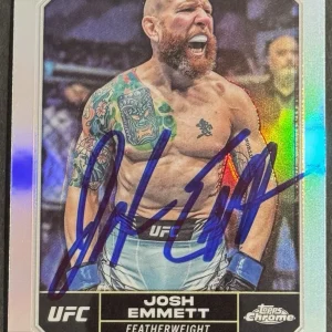 Josh Emmett Signed 2024 Topps Chrome Refractor UFC Base Card BAS Beckett On Card