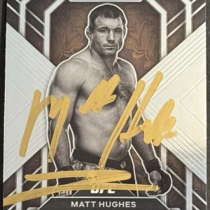 Matt Hughes Signed 2023 Panini Prizm Hall Monitors UFC Card BAS Beckett On Card