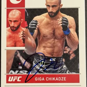 Giga Chikadze Signed 2022 Panini Chronicles UFC Card BAS Beckett On Card