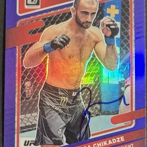 Giga Chikadze Signed 2022 Donruss Optic Purple UFC Card BAS Beckett On Card