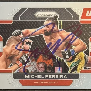 Michel Pereira Signed 2022 Panini Prizm UFC Card BAS Beckett On Card