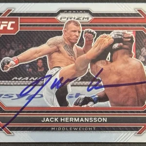 Jack Hermansson Signed 2023 Panini Prizm UFC Card BAS Beckett On Card