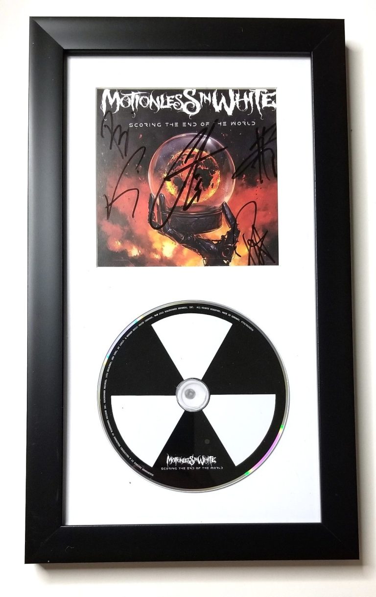 Motionless in White SIGNED Scoring The End of the World CD Framed Display COA