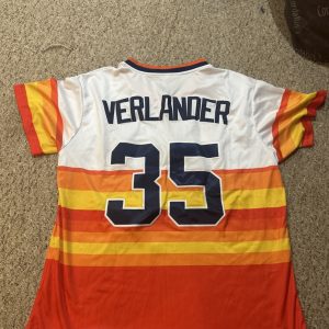 HOUSTON ASTROS- JUSTIN VERLANDER SIZE LARGE L BASEBALL JERSEY THROWBACK #35