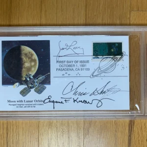 LOVELL+KRANZ+KRAFT SIGNED 1991 FIRST DAY COVER VERY RARE JSA+PSA SLABBED