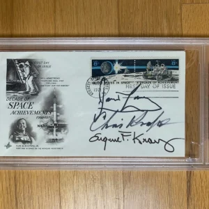 JAMES LOVELL+KRANZ+KRAFT SIGNED  1971 FIRST DAY COVER      RARE     JSA+PSA SLAB