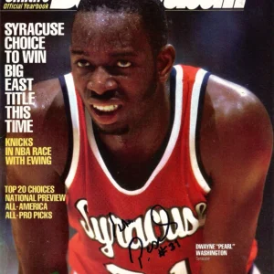 PEARL WASHINGTON SIGNED 1986 STREETS+SMITH MAGAZINE     SYRACUSE LEGEND      JSA