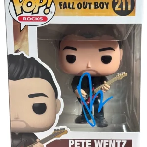 Pete Wentz Signed Fall Out Boy Funko Pop Rocks Pete Wentz #211 Autograph BAS COA
