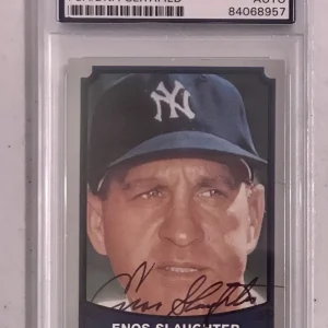 Enos Slaughter Aigned Autographed Slabbed Psa/Dna New York Yankees Card Rare HOF