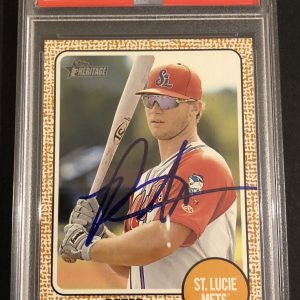 Peter Alonso Signed 2017 Topps Heritage Minor League Mets Rookie Card Psa/Dna