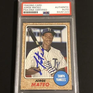 Jorge Mateo Signed 2017 Topps Hertiage Rookie Card Padres Psa/Dna