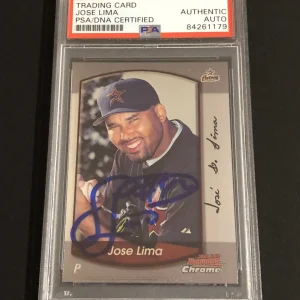 Jose Lima Signed Autographed 2000 Bowman Chrome Houston Astros Card Psa/Dna