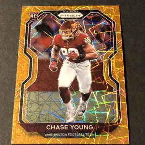 2020 Panini Prizm CHASE YOUNG Orange LAZER Prizm ROOKIE #383 Washington