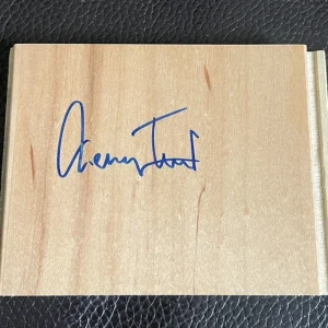 Jerry West Signed Floorboard Piece ~ Los Angeles Lakers THE LOGO