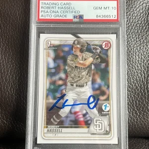 Robert Hassell Signed 2020 1st Bowman 1st Edition Card Psa/Dna GEM MINT 10 AUTO