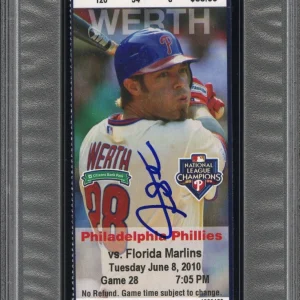 Giancarlo Stanton Signed MLB DEBUT 6/8/2010 Full Ticket Stub Auto Psa/Dna Dual