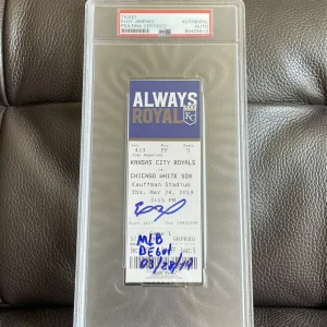 Eloy Jimenez Signed MLB DEBUT Ticket Stub “MLB Debut 3/28/19” Psa/Dna Slabbed 1