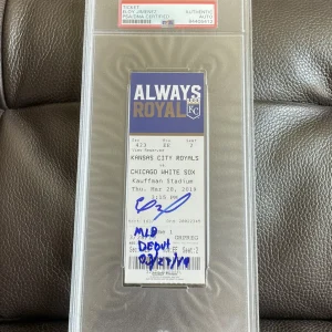 Eloy Jimenez Signed MLB DEBUT Ticket Stub “MLB Debut 3/28/19” Psa/Dna Slabbed 2