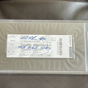 Jarred Kelenic Signed MLB DEBUT Ticket Stub “MLB Debut 5/13/21” Psa GemMT 10AUTO
