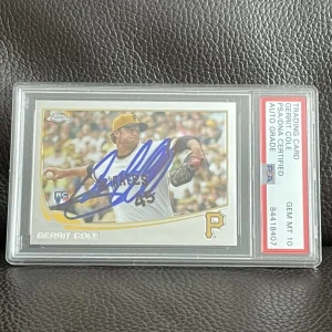Gerrit Cole Signed 2013 Topps Chrome Rookie Card #MB-20 Psa/Dna GEM MT 10 AUTO