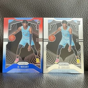 Ja Morant Lot of 2 2019 Prizm Rookie Cards #249- Red Ehite & Blue + Base🔥📈Psa?