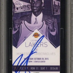 Karl-Anthony Towns Signed NBA DEBUT Full Ticket Stub Auto Psa/Dna 10/28/2015