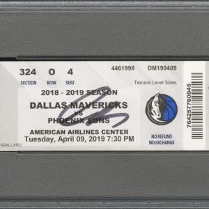 Luka Doncic Signed Rookie Season Triple Double #8 26/16/11 Ticket PSA LA LAKERS