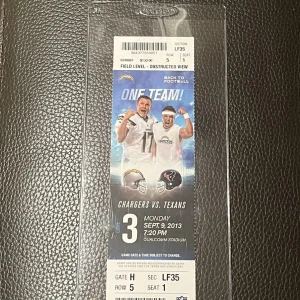 Deandre Hopkins NFL DEBUT Full Ticket Stub 9/9/2013 Houston Texans MINT