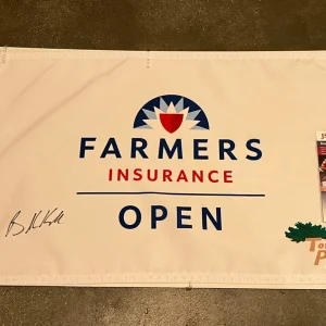 Brooks Koepka Signed Authentic 2022 Farmers Insurance Open Pin Flag + JSA Coa