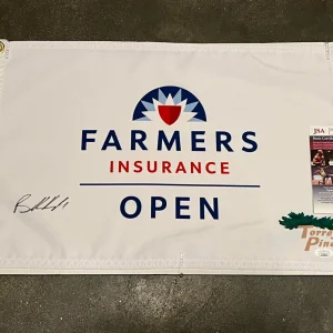 Brooks Koepka Signed Authentic 2022 Farmers Insurance Open Pin Flag + JSA Coa
