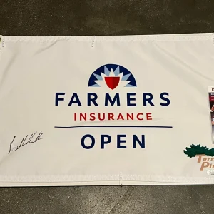 Brooks Koepka Signed Authentic 2022 Farmers Insurance Open Pin Flag + JSA Coa