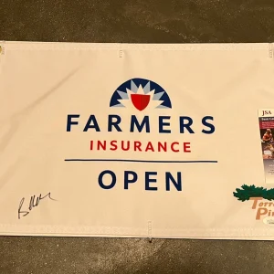 Brooks Koepka Signed Authentic 2022 Farmers Insurance Open Pin Flag + JSA Coa