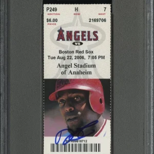 Dustin Pedroia Signed MLB DEBUT Ticket Stub Psa/Dna GEM MT 10 AUTO 8/22/2006