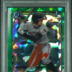 Jordan Lawlar Signed 2021 Bowman Draft Chrome Sapphire Green /50 Psa MINT 9 AUTO