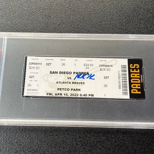 MacKenzie Gore Signed MLB DEBUT Full Ticket Stub Psa/Dna GEM MT 10 AUTO 4/15/22