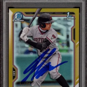 2021 Bowman Chrome Draft Jordan Lawlar Gold Refractor 50/50 Psa GEM MINT 10 AUTO