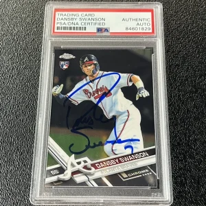 Dansby Swanson Signed Auto 2017 Topps Chrome Rookie Card #8 Psa/Dna Slab Braves