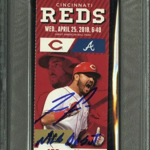 Ronald Acuna Jr Signed MLB DEBUT Full Ticket Stub Psa/Dna NM-MT 8/GEM MT 10 AUTO