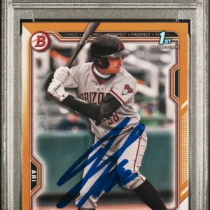 Jordan Lawlar Signed 2021 Bowman Draft Gold 2/50 #BD194 Psa/Dna GEM MT 10 AUTO