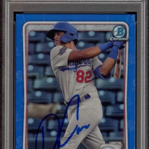 Diego Cartaya Signed 2020 Bowman Chrome Blue Refractor Auto /150 Psa GEM 10 AUTO