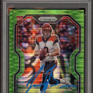 2020 Panini Prizm #307 Joe Burrow Neon Green Pulsar Rookie Card Psa GEM 10 AUTO