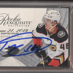 2021 UD Black Diamond Exquisite Trevor Zegras  Rookie Card /299 Psa MINT 9 AUTO