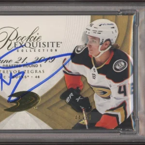 Trevor Zegras Signed 2021 UD Black Diamond Exquisite Gold RC Auto /99 Psa Slab