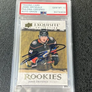 Jamie Drysdale Signed 2021 UD Black Diamond Exquisite RC Gold /99 Psa GEM MT 10