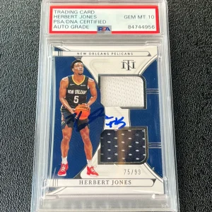 Herbert Jones Signed 2021 National Treasures Dual RPA /99 Psa GEM MINT 10 AUTO