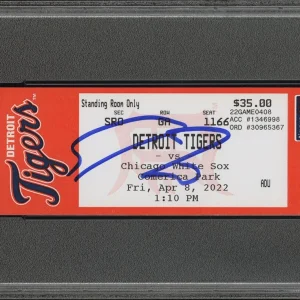 Spencer Torkelson Signed MLB DEBUT Ticket Stub Psa NM-MT 8/GEM MT 10 AUTO 4/8/22