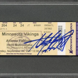Adrian Peterson Signed NFL DEBUT Full Ticket Stub Psa NM-MT 8 9/7/2007 Vikings