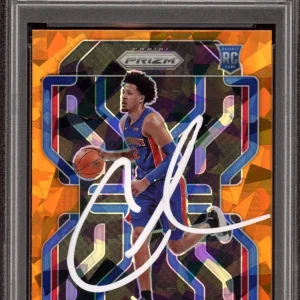 2021 Panini Prizm #282 Cade Cunningham Orange Ice Rookie Auto PSA MINT 9/GEM 10