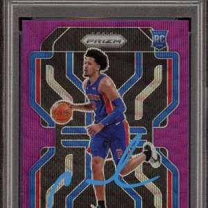 Cade Cunningham Signed 2021 Prizm Purple Wave Rookie Card #282 Psa MINT 9/AUTO 9